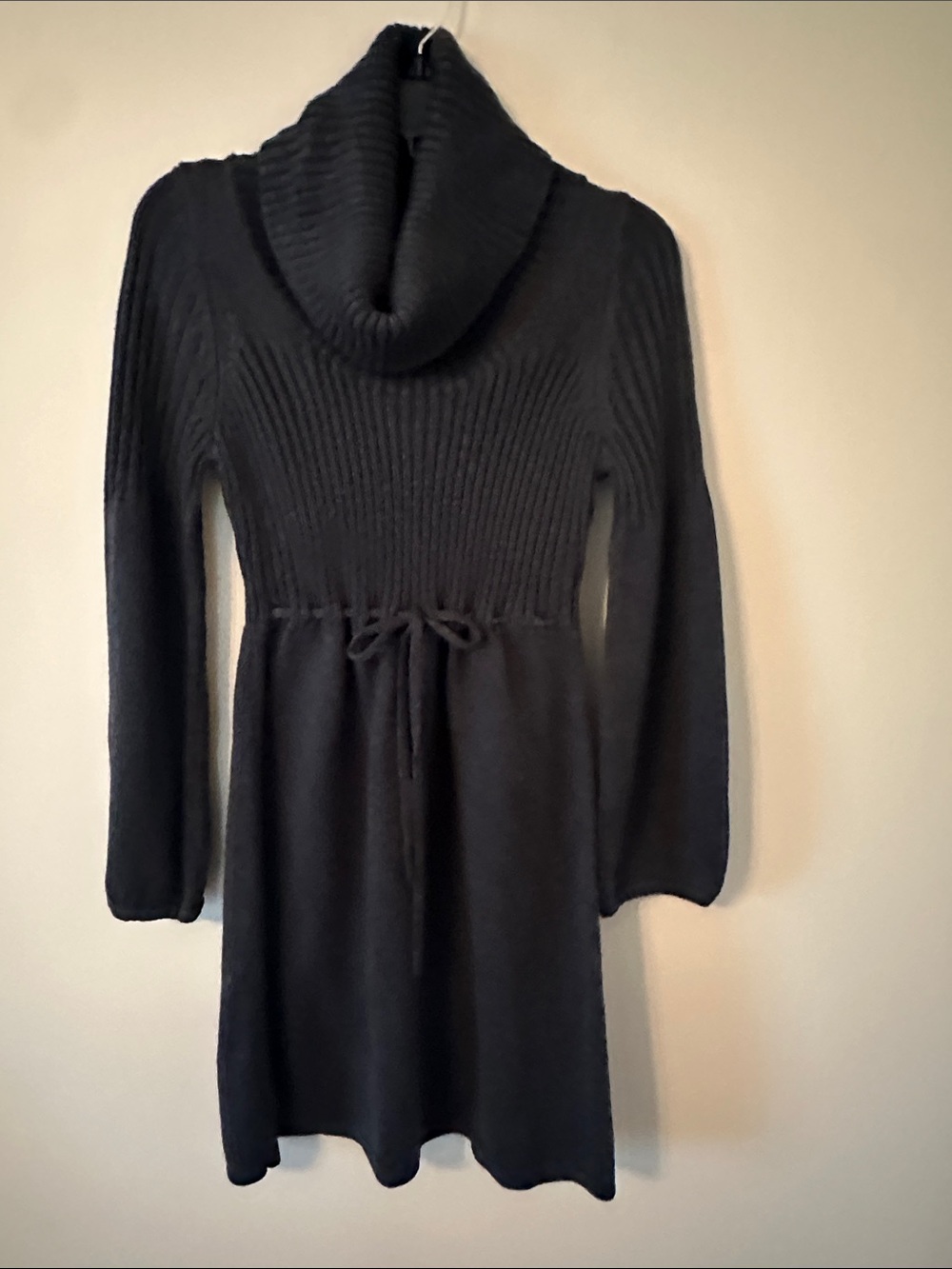 Black Cowl Neck Knit Sweater Dress - Women